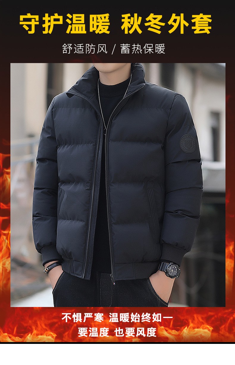 Men's Thick Winter Polyester Zip-up Jacket Men