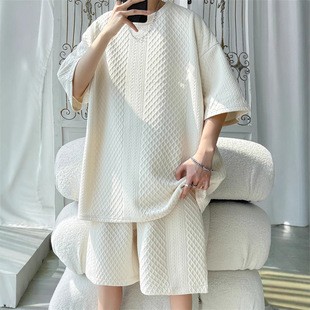 2025 Summer American Vintage Soft Textured Single Pleat Straight Leg Casual Pants - Loose Wide Leg Long Pants in White