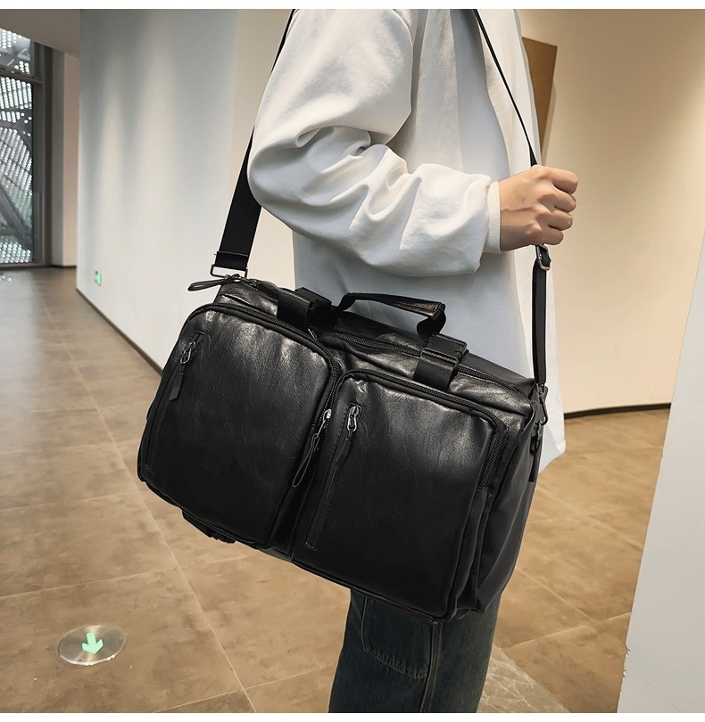 Vintage Multifunctional Large Capacity PU Travel Backpack