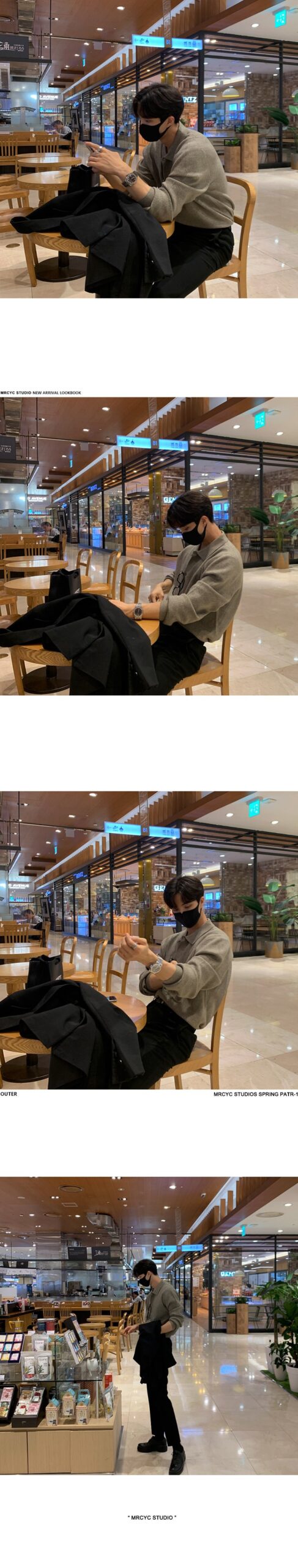 MYQ Men's Loose Fit Knit Polo Cardigan MYQ Men