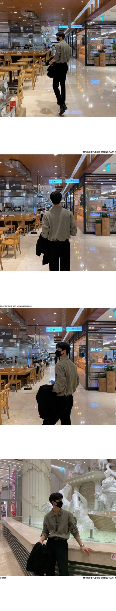 MYQ Men's Loose Fit Knit Polo Cardigan MYQ Men