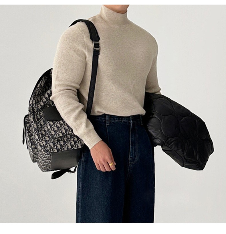 Slim Fit Half-Turtleneck Core-Spun Yarn Sweater Slim Fit Half-Turtleneck Core-Spun Yarn Sweater