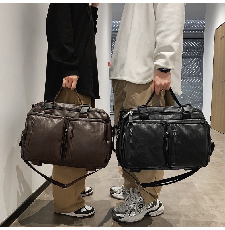 Vintage Multifunctional Large Capacity PU Travel Backpack