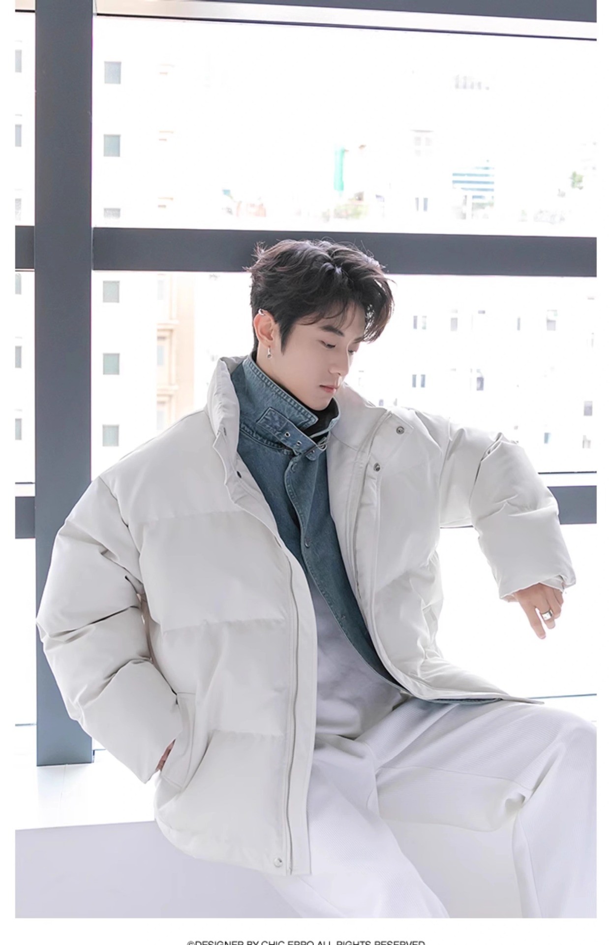 Men's Winter Thick Denim-Look Warm Cotton Jacket