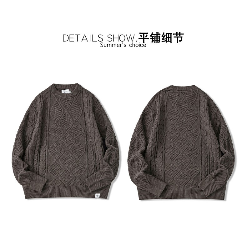 Vintage American Style Chunky Knit Cotton Sweater Vintage American Style Chunky Knit Cotton Sweater