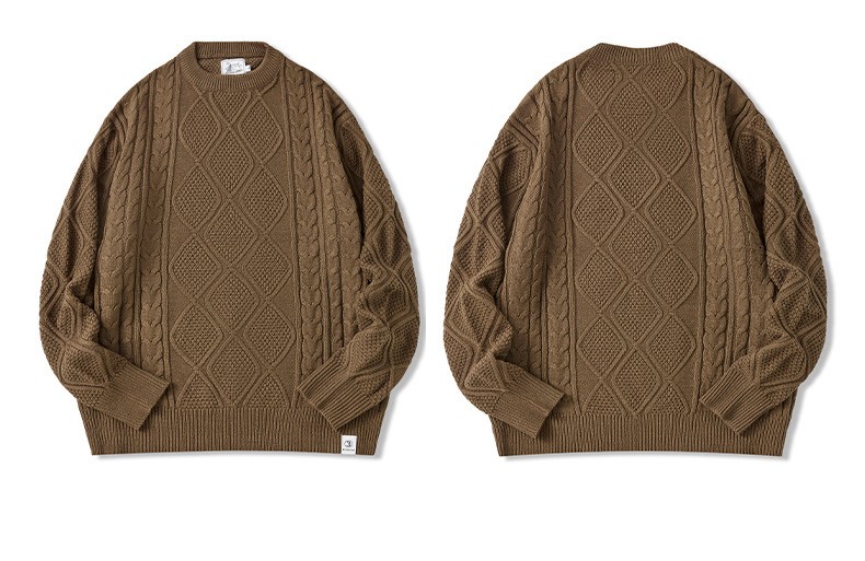 Vintage American Style Chunky Knit Cotton Sweater Vintage American Style Chunky Knit Cotton Sweater