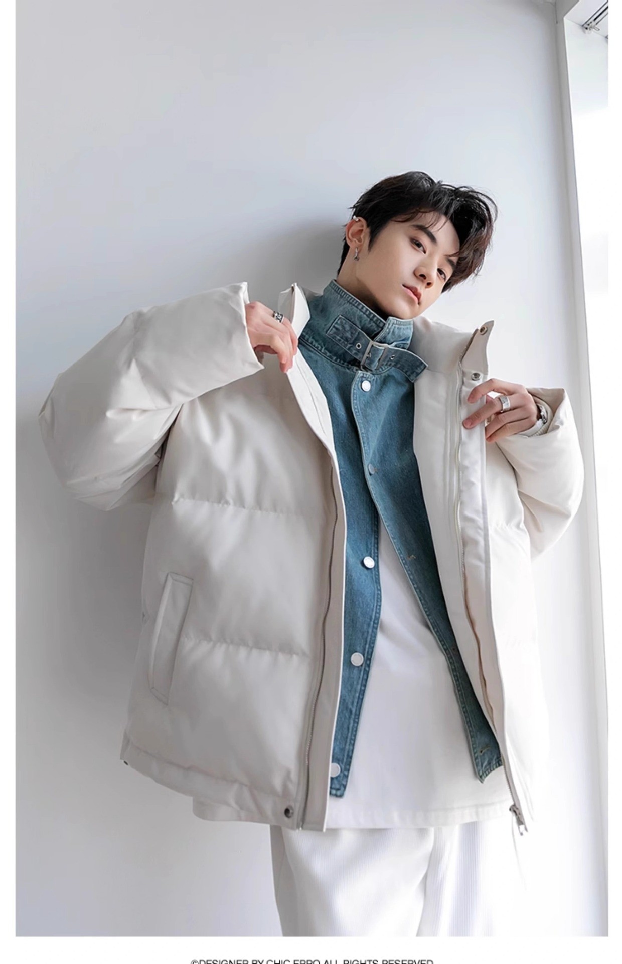 Men's Winter Thick Denim-Look Warm Cotton Jacket