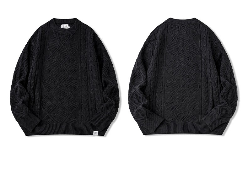 Vintage American Style Chunky Knit Cotton Sweater Vintage American Style Chunky Knit Cotton Sweater