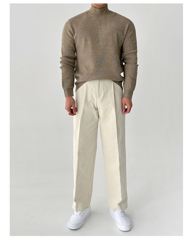 Slim Fit Half-Turtleneck Core-Spun Yarn Sweater Slim Fit Half-Turtleneck Core-Spun Yarn Sweater