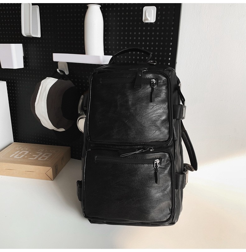 Vintage Multifunctional Large Capacity PU Travel Backpack