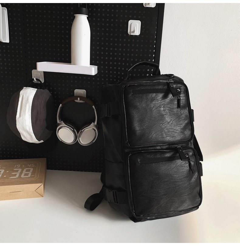 Vintage Multifunctional Large Capacity PU Travel Backpack