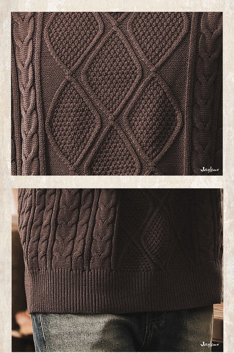Vintage Thick Knit Pullover Sweater for Men