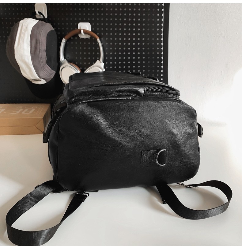 Vintage Multifunctional Large Capacity PU Travel Backpack