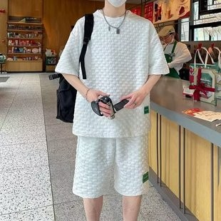 2025 Summer American Vintage Soft Textured Single Pleat Straight Leg Casual Pants - Loose Wide Leg Long Pants in White