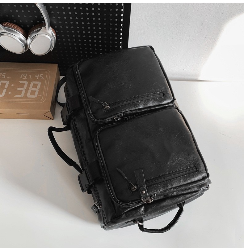 Vintage Multifunctional Large Capacity PU Travel Backpack