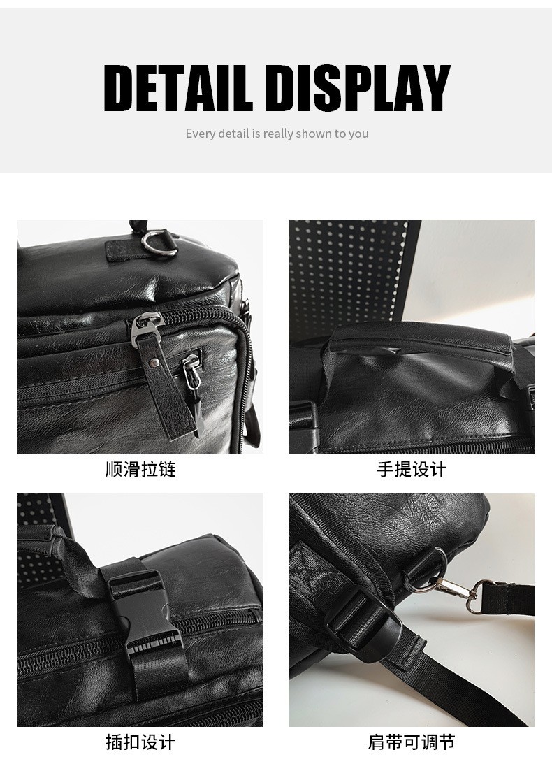 Vintage Multifunctional Large Capacity PU Travel Backpack