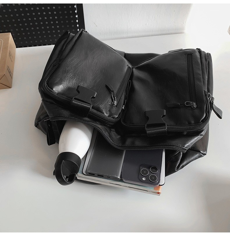 Vintage Multifunctional Large Capacity PU Travel Backpack