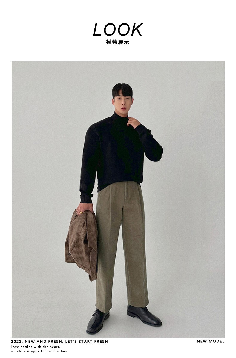 Slim Fit Half-Turtleneck Core-Spun Yarn Sweater Slim Fit Half-Turtleneck Core-Spun Yarn Sweater