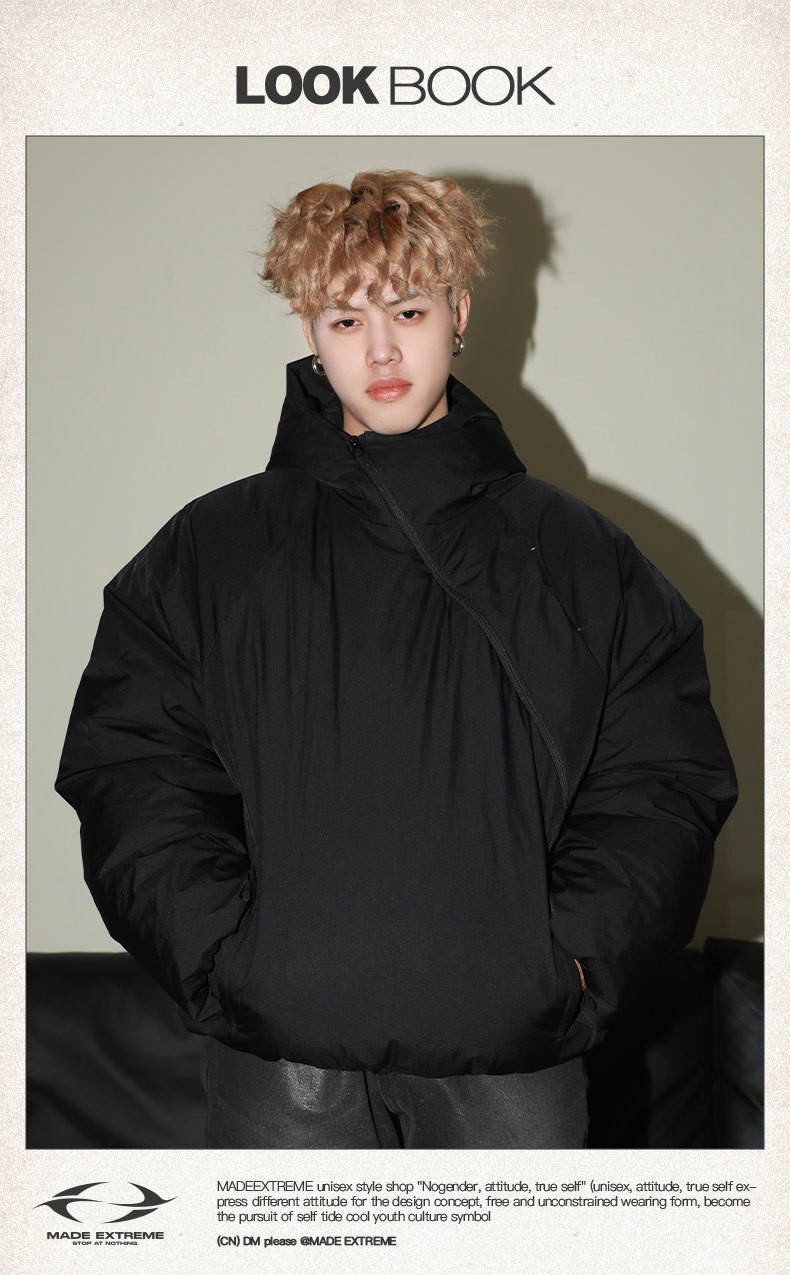 MADEEXTREME Streetwear Black White Duck Down Jacket MADEEXTREME Streetwear Black White Duck Down Jacket