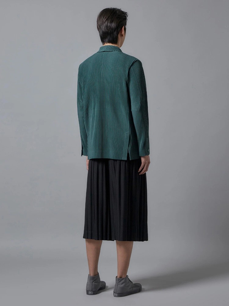 Japanese Miyake Pleated Double-Breasted Blazer Japanese Miyake Pleated Double-Breasted Blazer