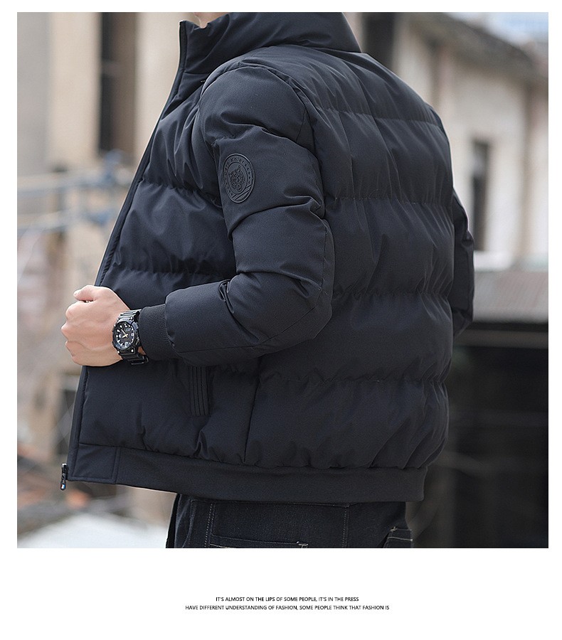 Men's Thick Winter Polyester Zip-up Jacket Men