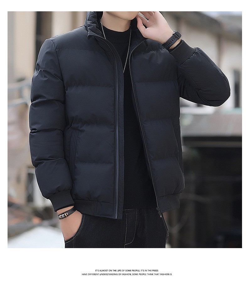 Men's Thick Winter Polyester Zip-up Jacket Men