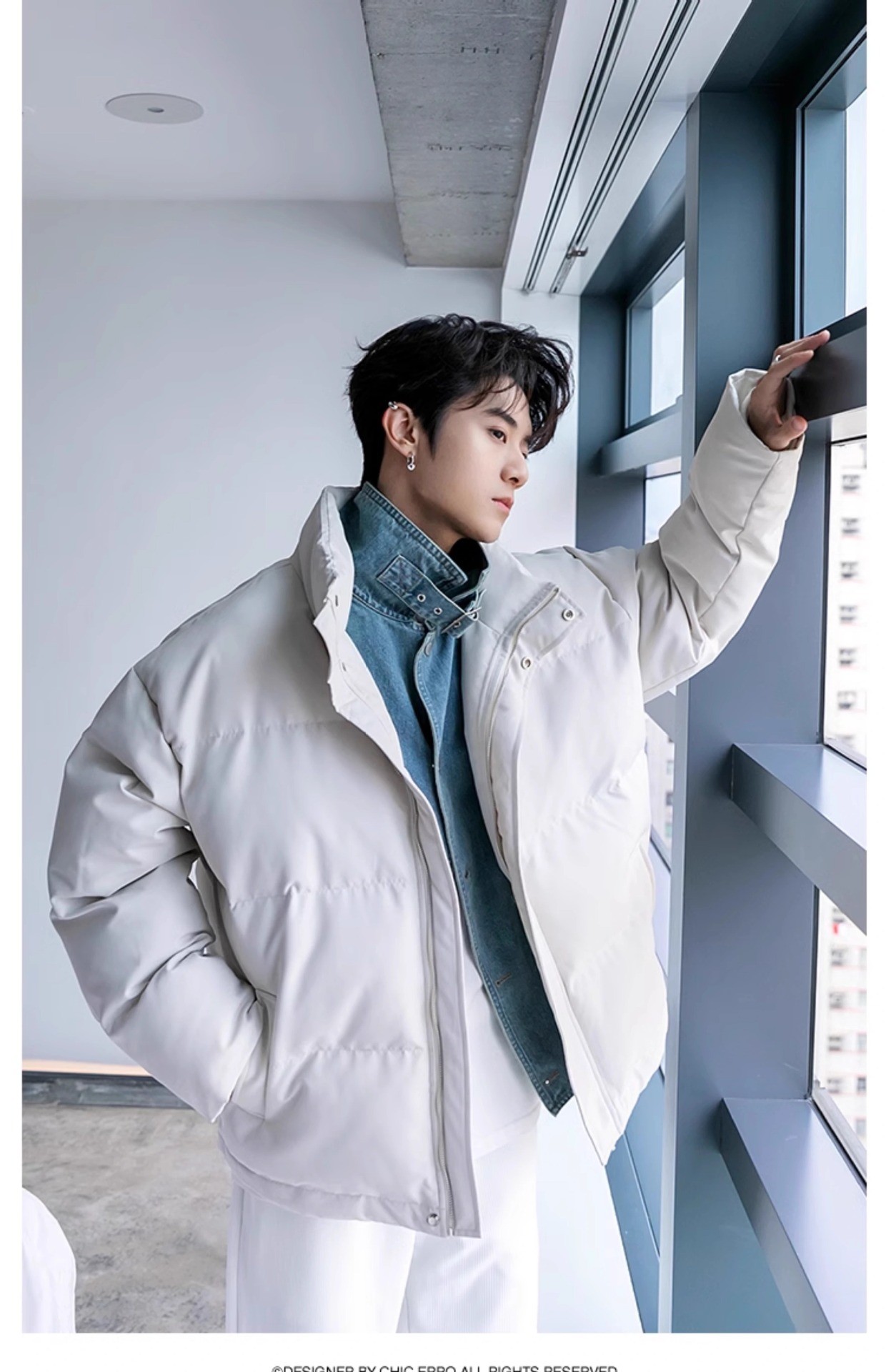 Men's Winter Thick Denim-Look Warm Cotton Jacket