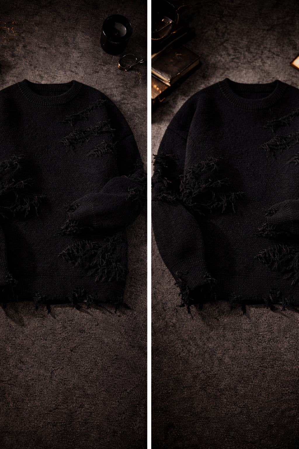 vintage style distressed pullover sweater for men & women