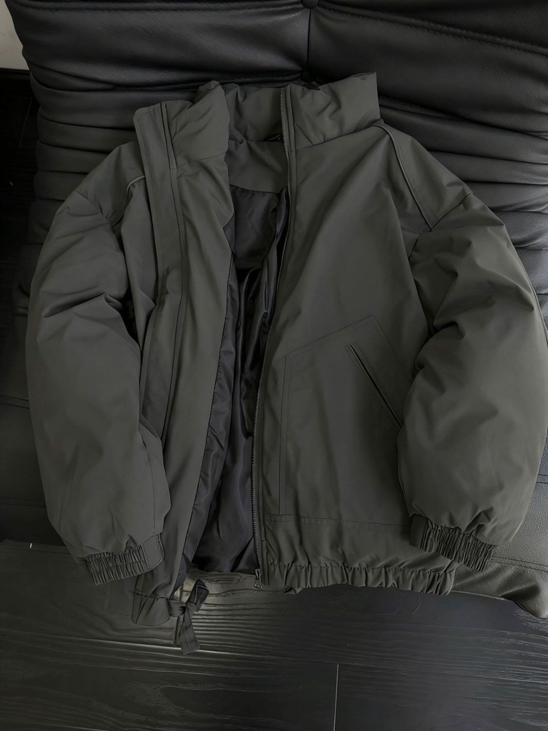 Shanlida Deep Grey Wool Corduroy Winter Jacket