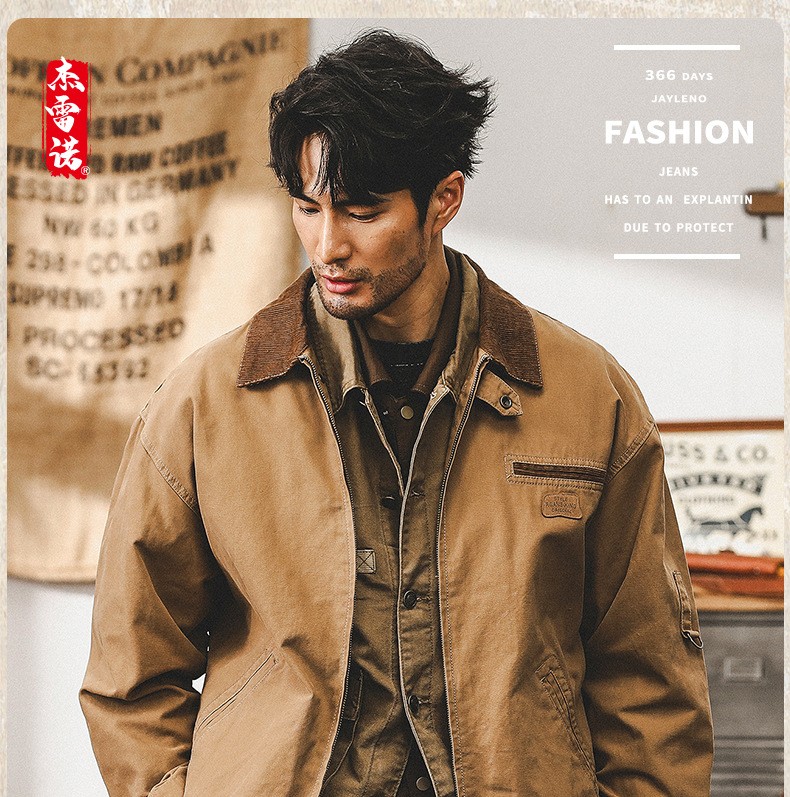 Classic Detroit Workwear Cotton Jacket for Men