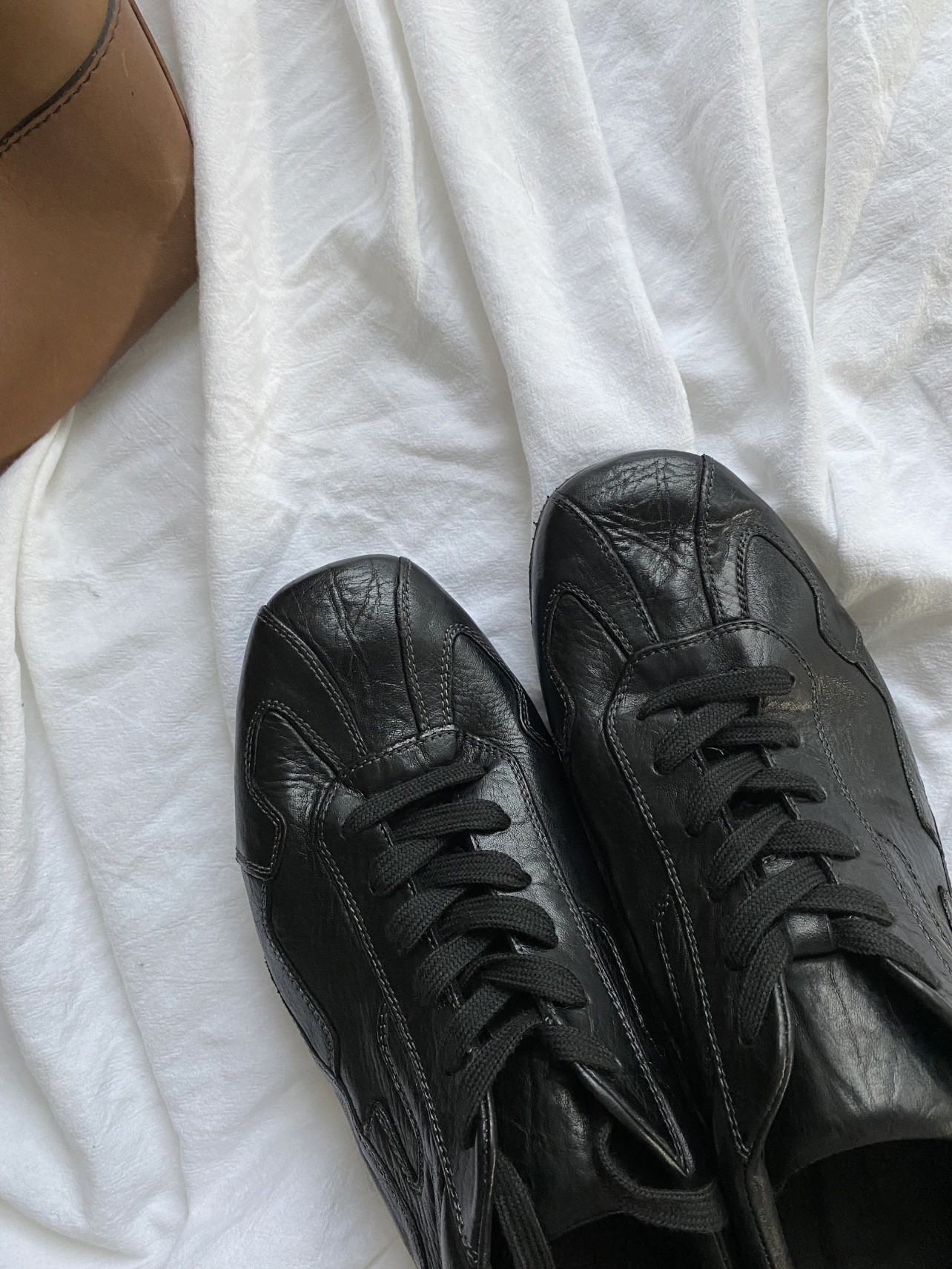 Handcrafted Washed Leather Casual Flat Lace-Up Shoes