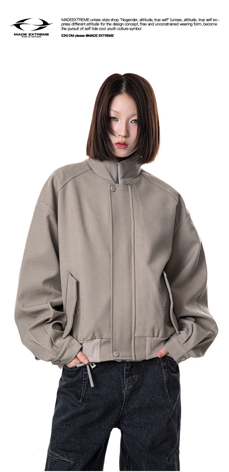 MADEEXTREME Spring Minimalist Cropped Raglan Jacket MADEEXTREME Spring Minimalist Cropped Raglan Jacket