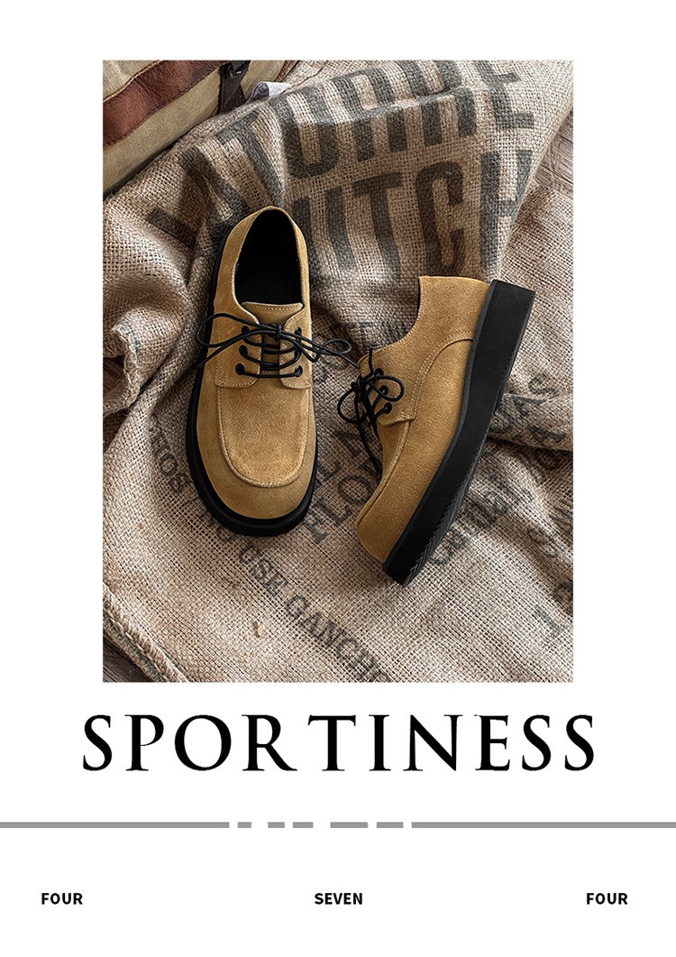 Men's Thick Sole Derby Shoes Casual British Style Men