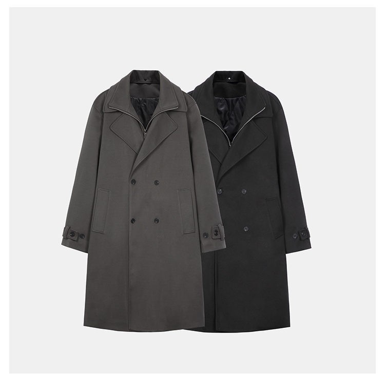 2025 Korean Style Mid-Length Men's Trench Coat 2025 Korean Style Mid-Length Men