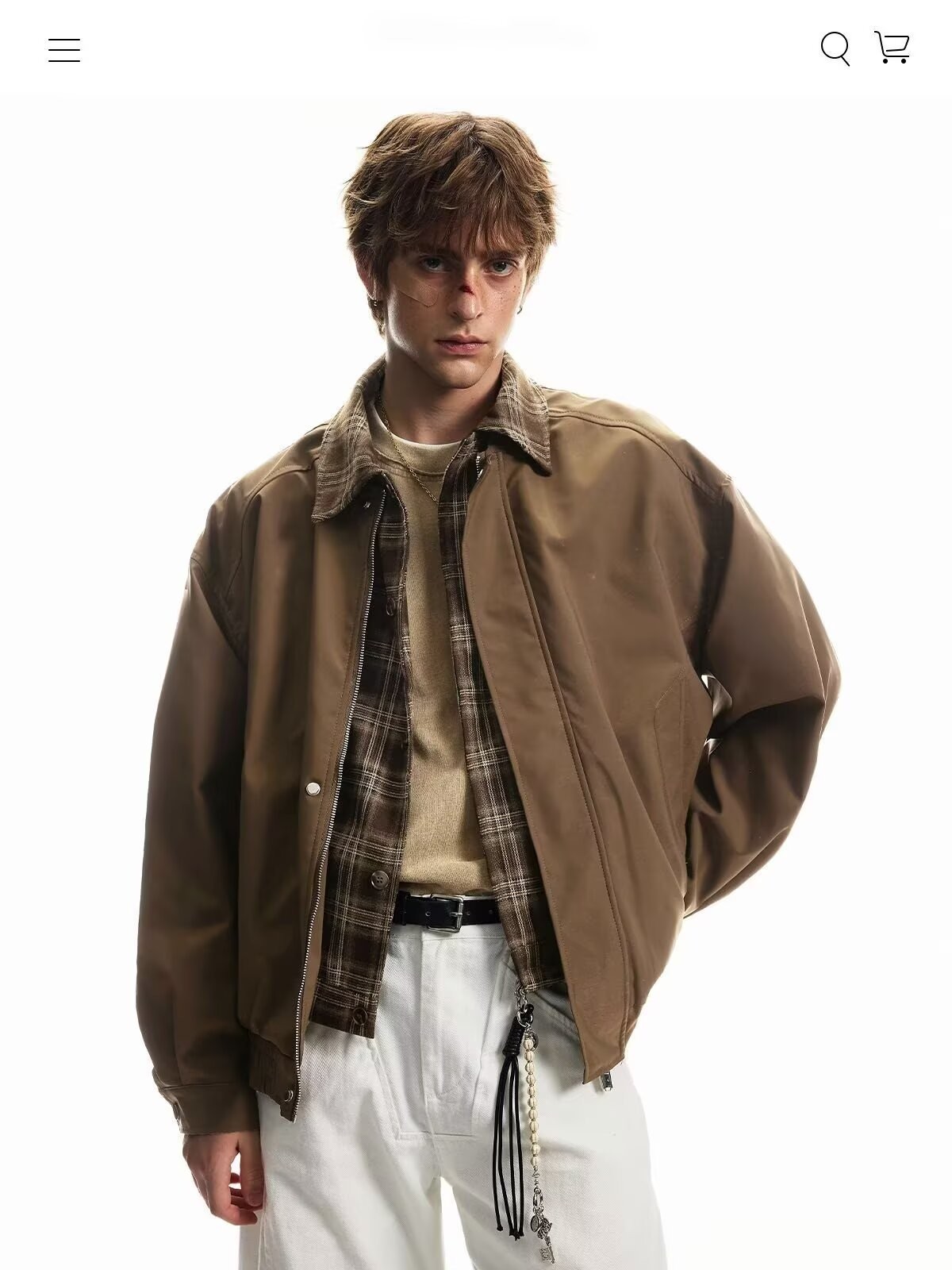 WASSUP Vintage Style Loose Fit Cotton Jacket