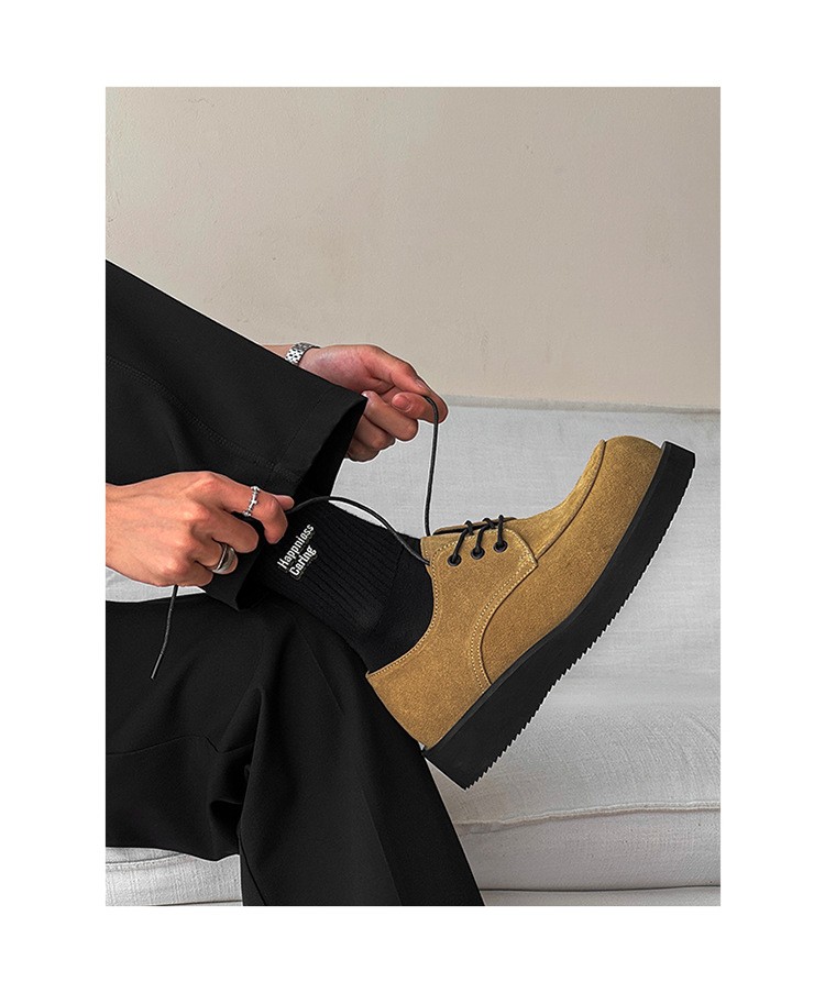 Men's Thick Sole Derby Shoes Casual British Style Men