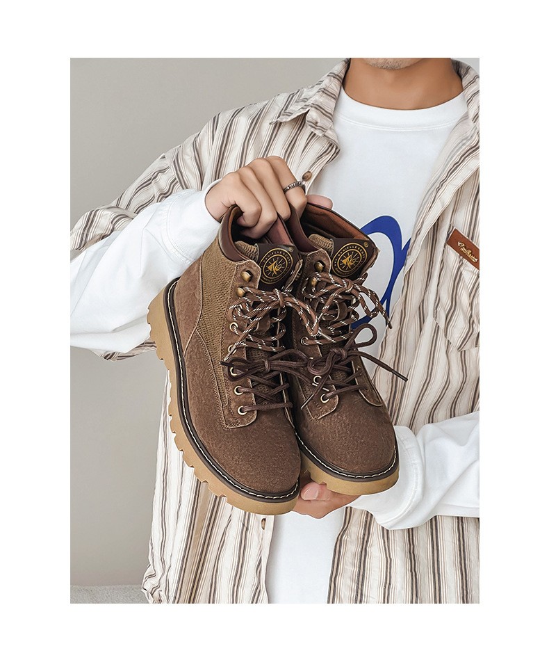 Unisex Classic Mid-Calf Leather Martin Boots