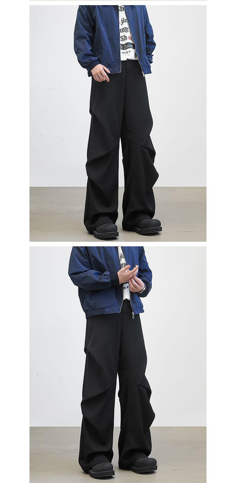 York Zoom Black High-Waist Wide-Leg Casual Pants York Zoom Black High-Waist Wide-Leg Casual Pants