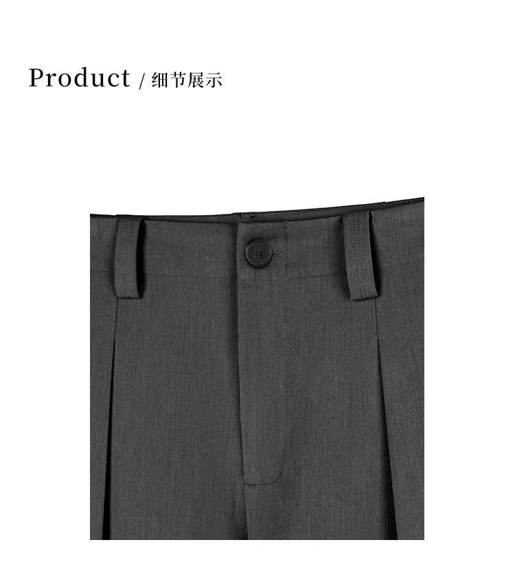 JTFS Relaxed Pleated Wide-Leg Casual Trousers