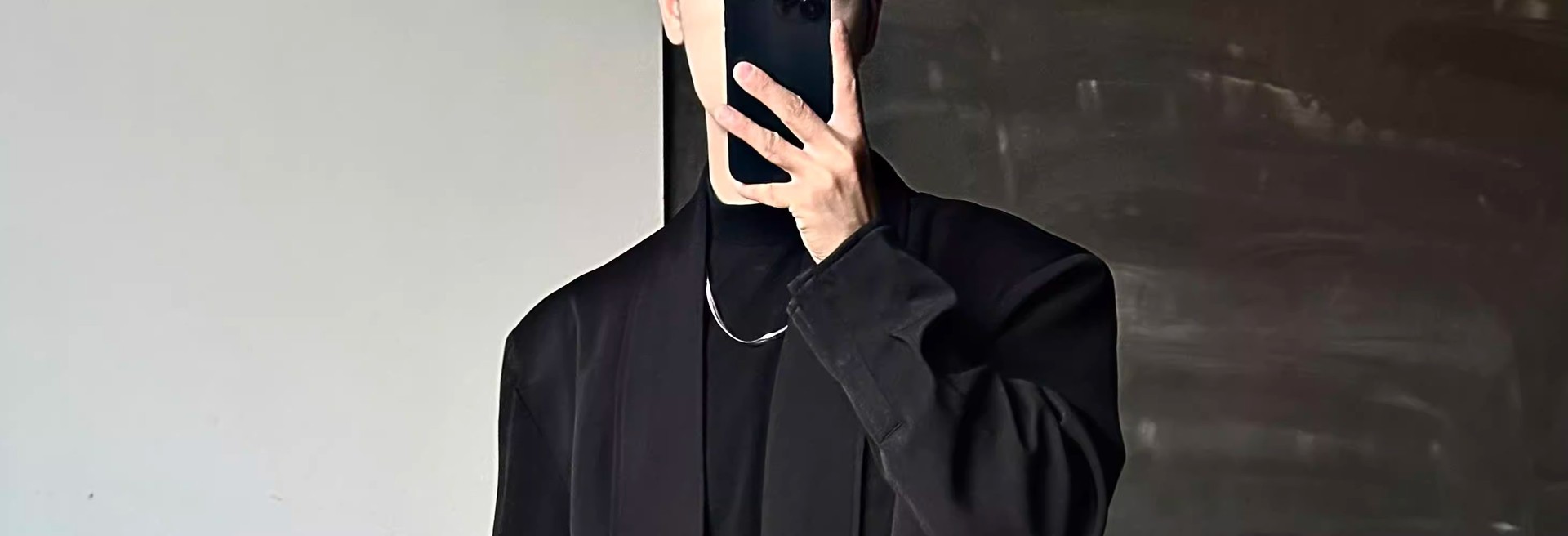 Black Collarless Casual Blazer for Men