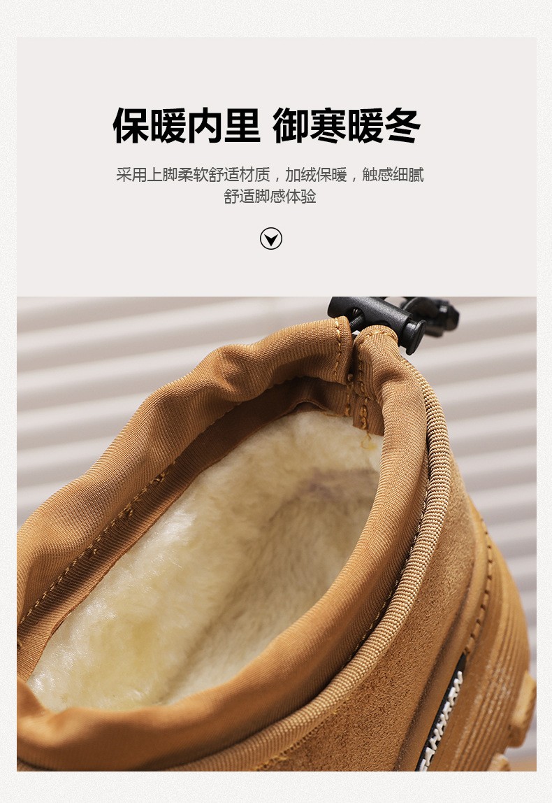 2025 Men's Fleece-Lined Suede Slip-On Snow Boots 2025 Men