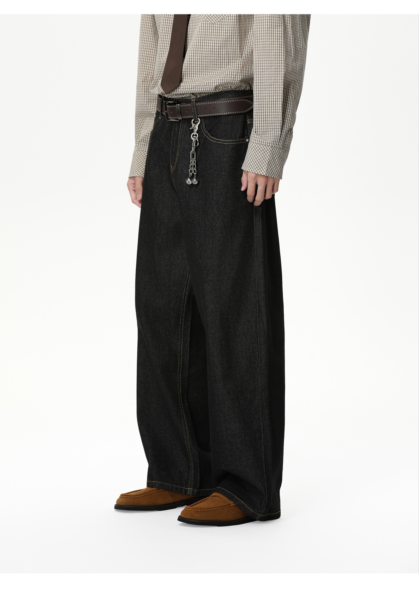 MTLCLOTHES Relaxed Wide-Leg Denim Jeans for Men