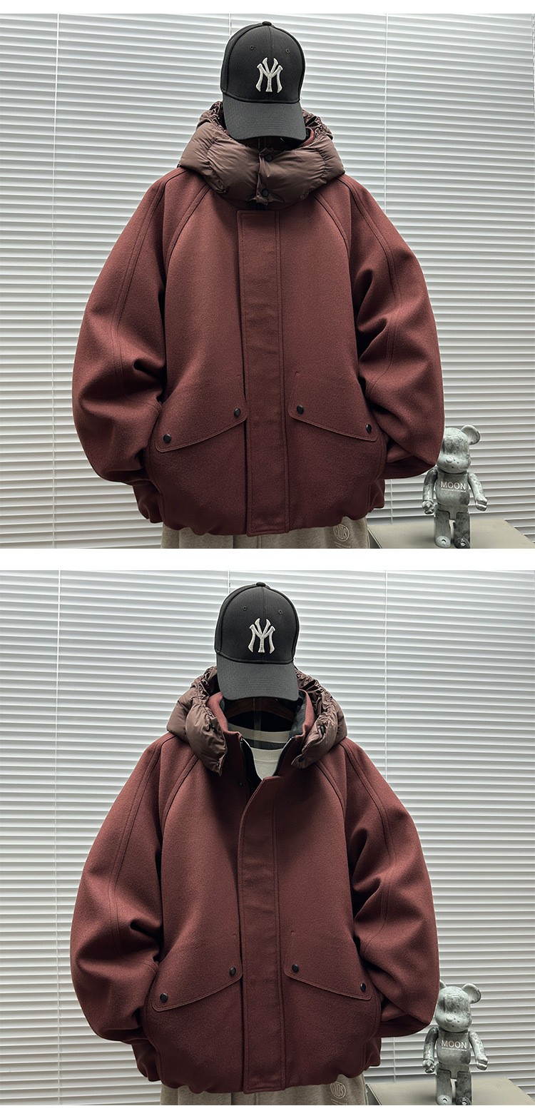 2025 Premium White Duck Down Wool Hoodie Jacket 2025 Premium White Duck Down Wool Hoodie Jacket