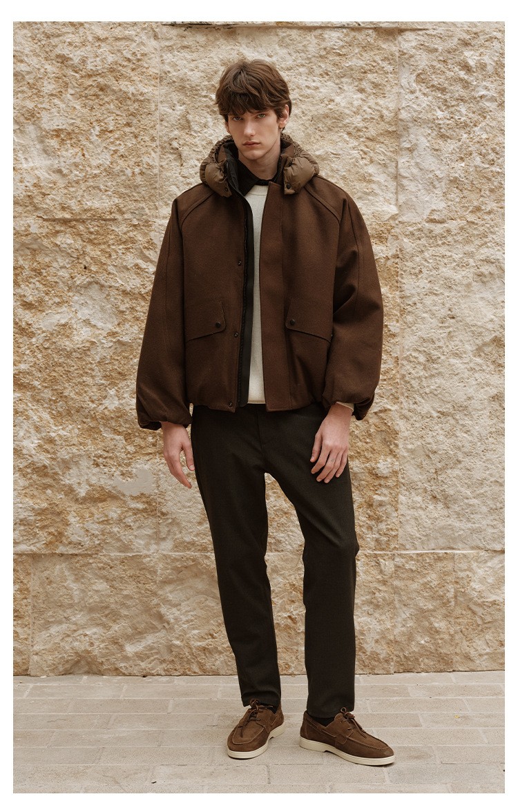 Men's 90% White Duck Down Hooded Winter Jacket Men