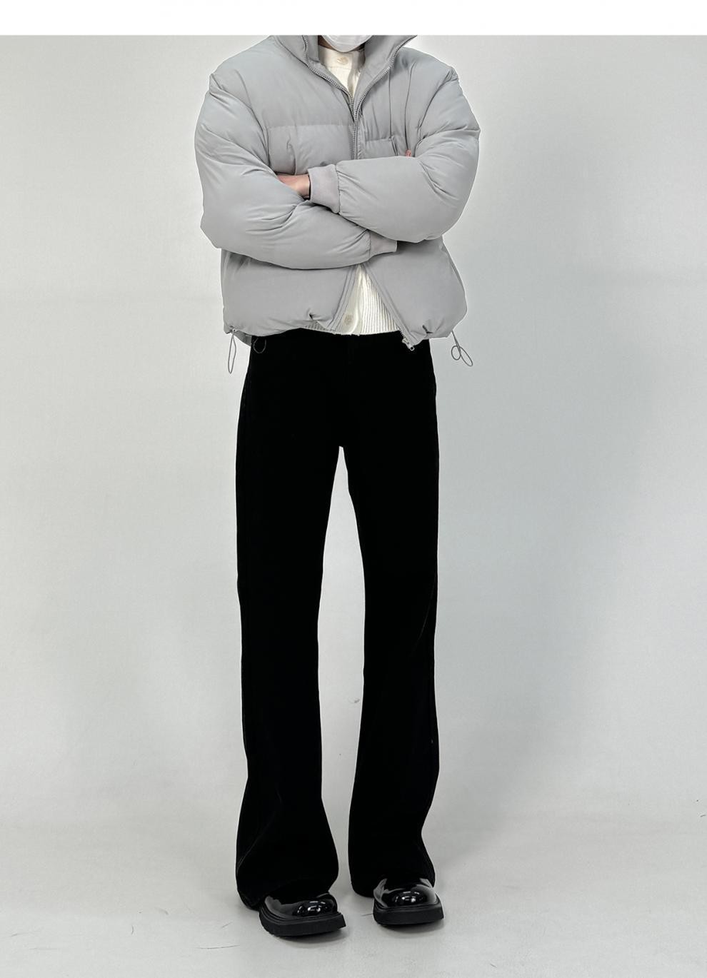 Men’s Straight Leg Washed Cotton Flared Jeans