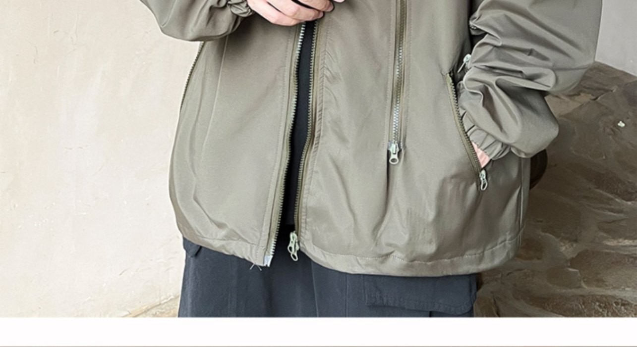 Unisex Waterproof Hooded Outdoor Jacket for Spring & Fall