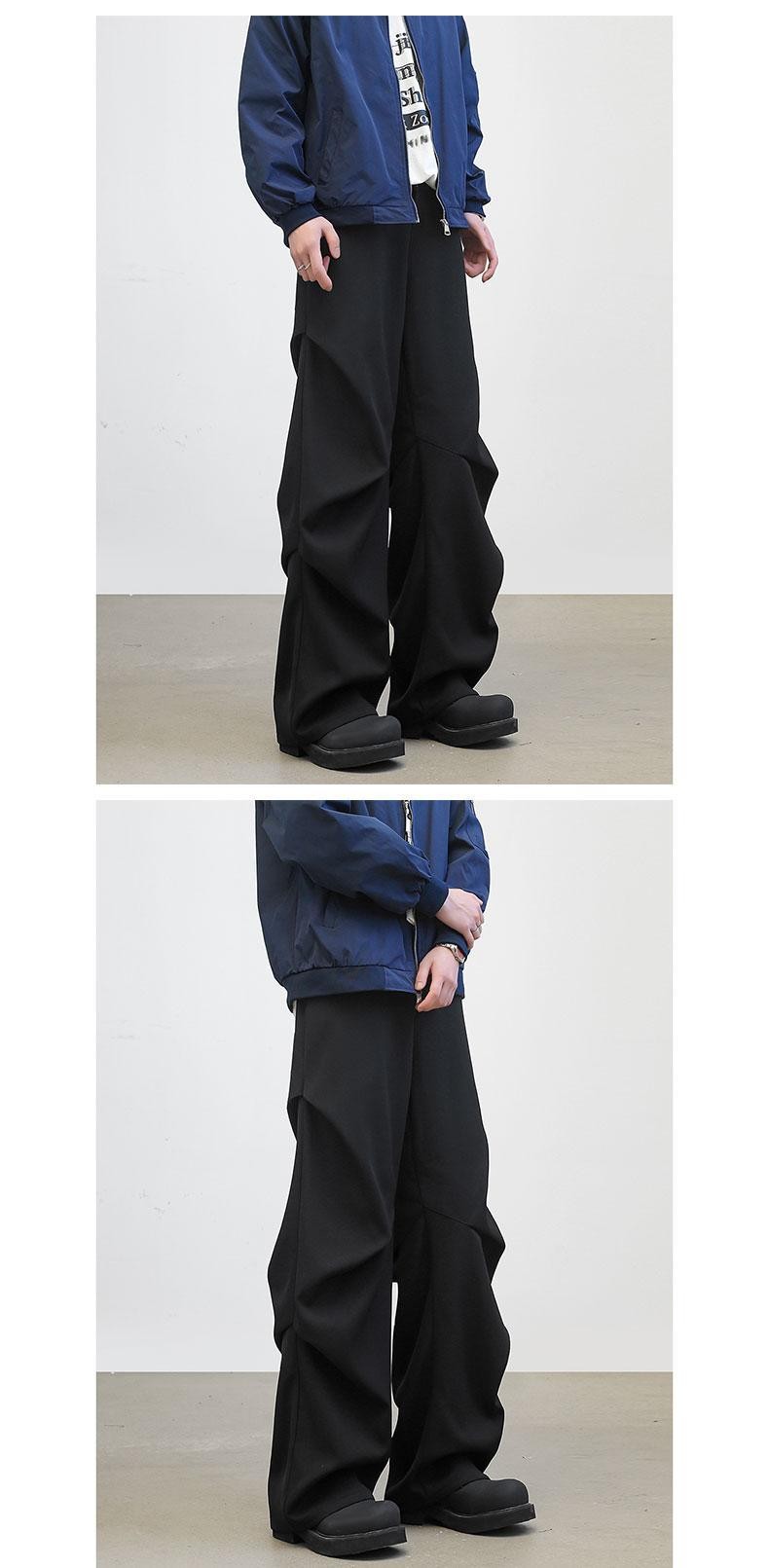 York Zoom Black High-Waist Wide-Leg Casual Pants York Zoom Black High-Waist Wide-Leg Casual Pants