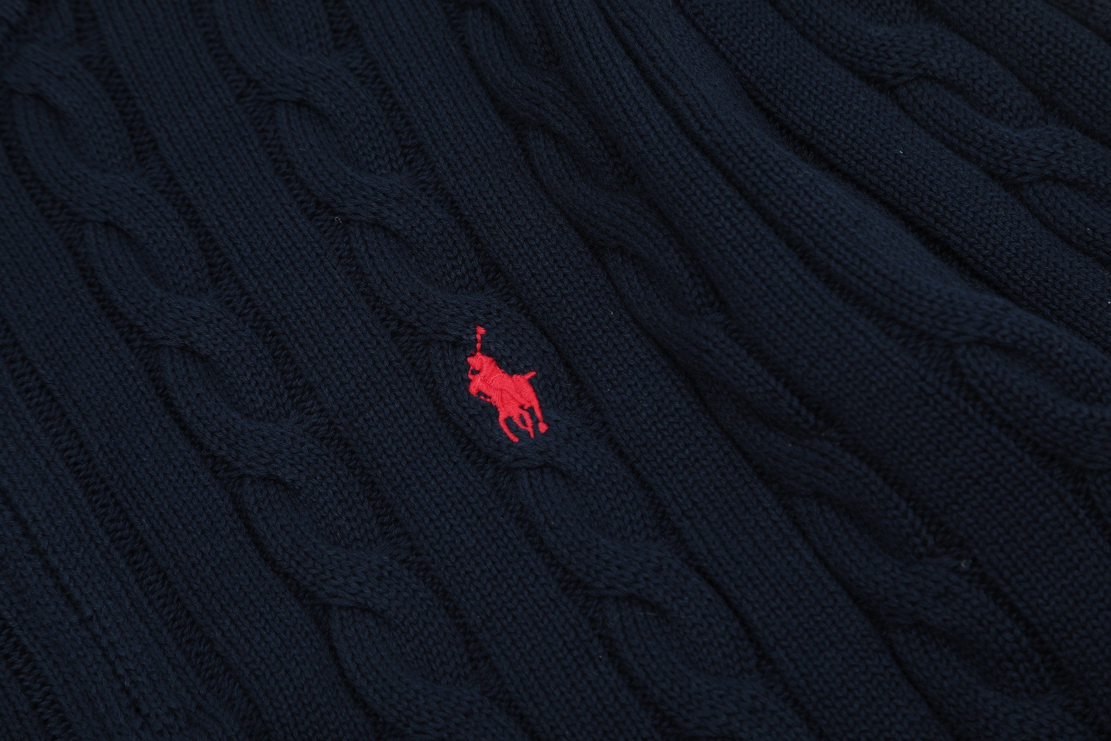 RL 12-Color Cotton Embroidered Knit Pullover Sweater