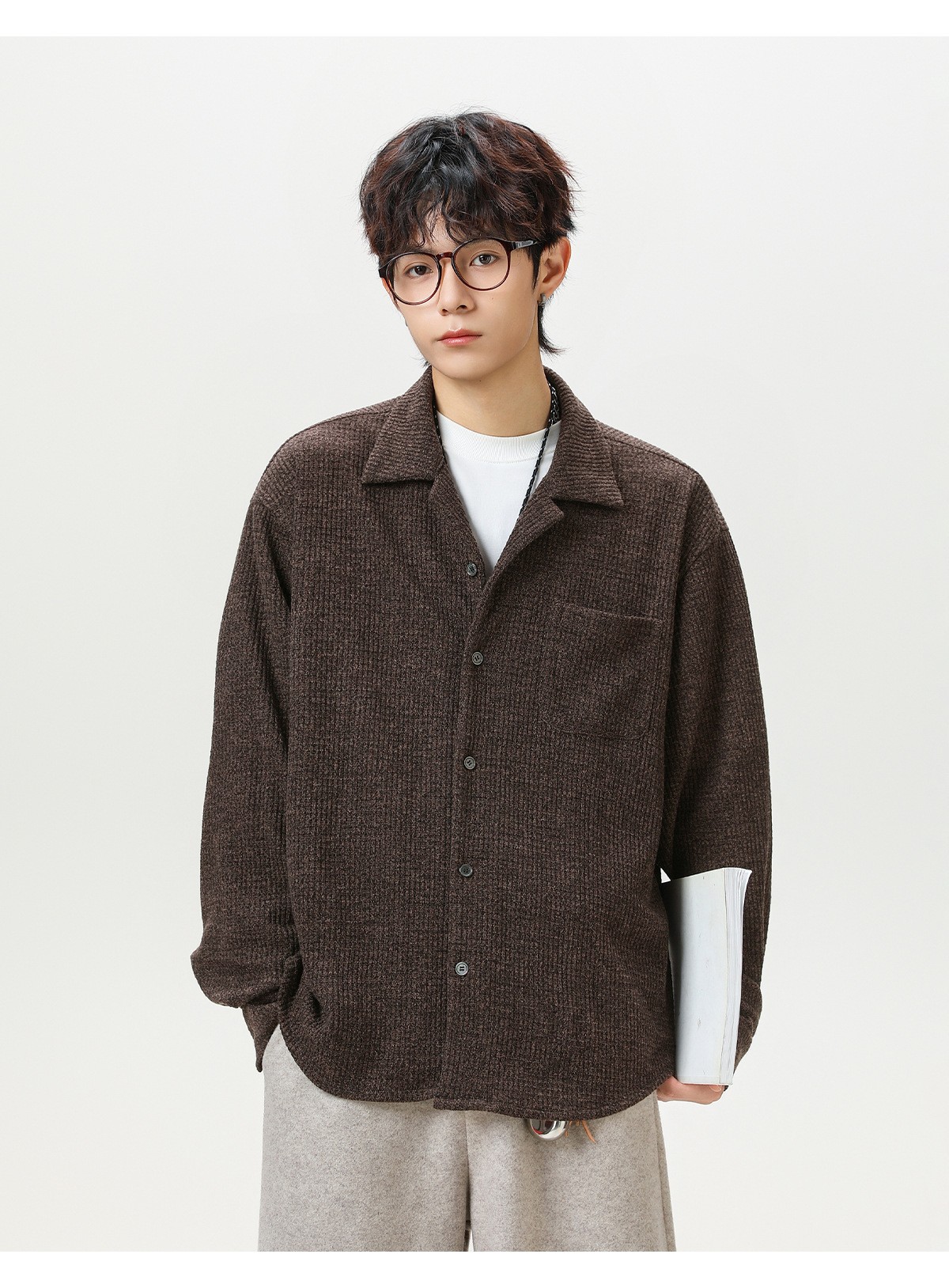 Retro Cuban Collar Long Sleeve Shirt Jacket Retro Cuban Collar Long Sleeve Shirt Jacket