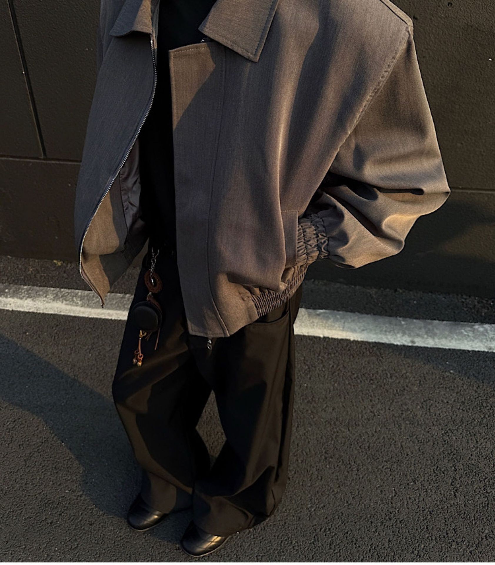 Men's Cleanfit Collared Shoulder-Pad Jacket Spring Autumn Men